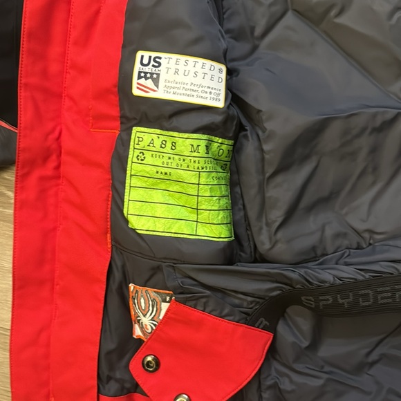 Spyder Boys Ski Challenger Jacket & Ski Bib Pants Red Black Snow Winter Set 3T - Picture 5 of 14